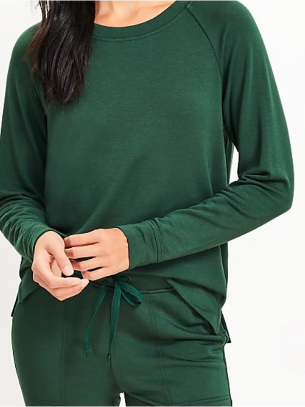 NWT Lou & Grey Signaturesoft Sweatshirt  Forest Green  S